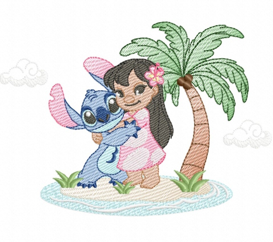 Matriz Bordado Conjunto Lilo E Stitch Delicados