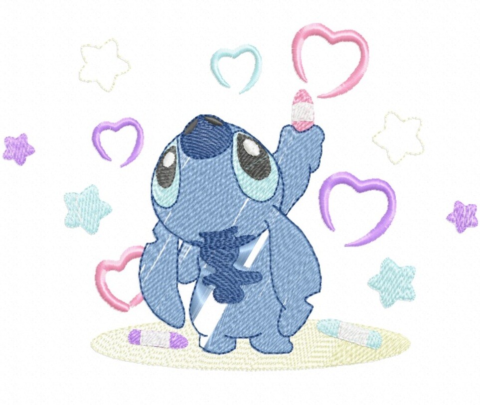 Matriz Bordado Conjunto Lilo E Stitch Delicados