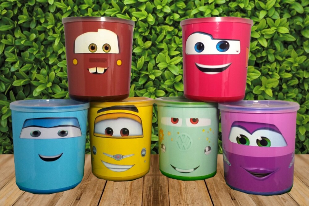 Kit 10 Latas Carros Disney personalizada tipo ninho
