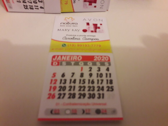 100 Imã de geladeira com calendário 5x5 sem embalagem