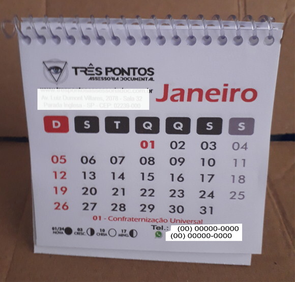 200 Calendário de Mesa com Espiral 14 Folhas.