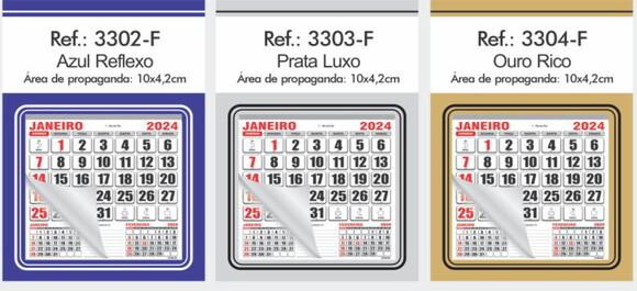 Folhinha de Geladeira - Linha 3300 (100un)