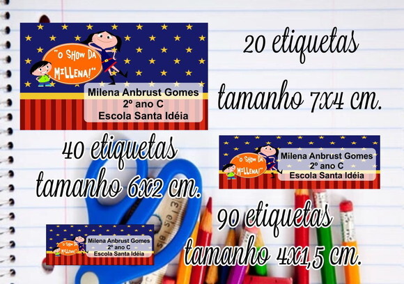 Etiquetas Escolares (Frete Grátis CR) **LEIA A DESCRIÇÃO**