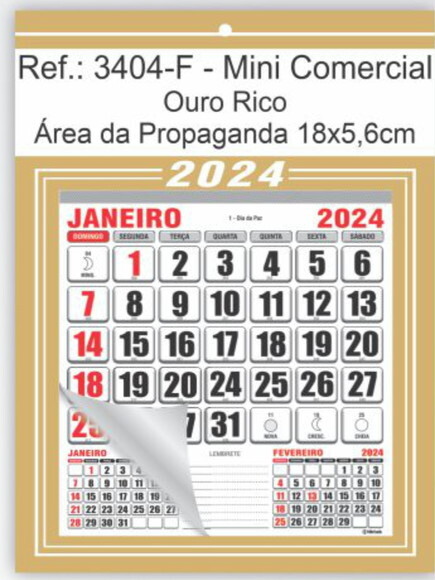 Folhinha de Parede Linha 3400 (100un)