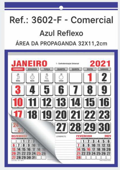 Folhinha de Parede Linha 3600 (100un)