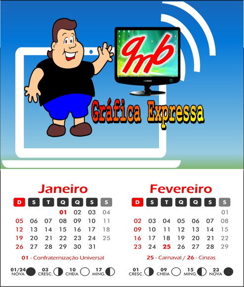 100 Imã de geladeira com calendário 10x7 cm. sem embalagem