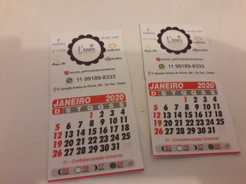 100 Imã de geladeira com calendário 5x5 sem embalagem