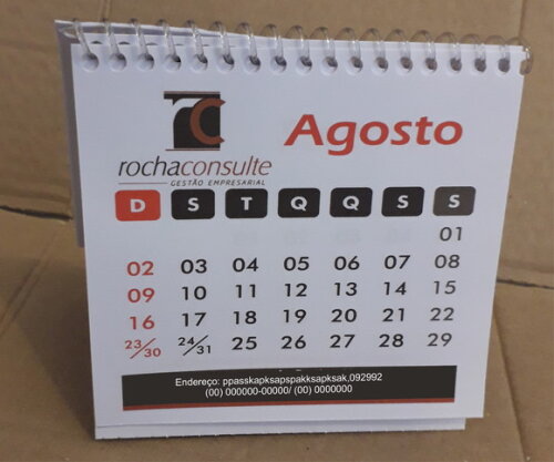 200 Calendário de Mesa com Espiral 14 Folhas.