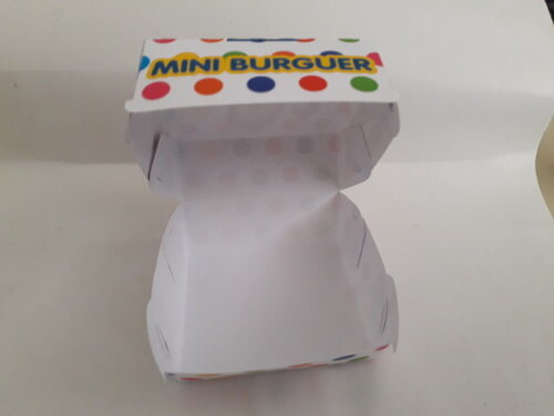 50 Caixa mini burguer e 50 caixa batata, em qualquer tema.