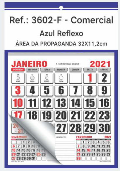 Folhinha de Parede Linha 3600 (100un)