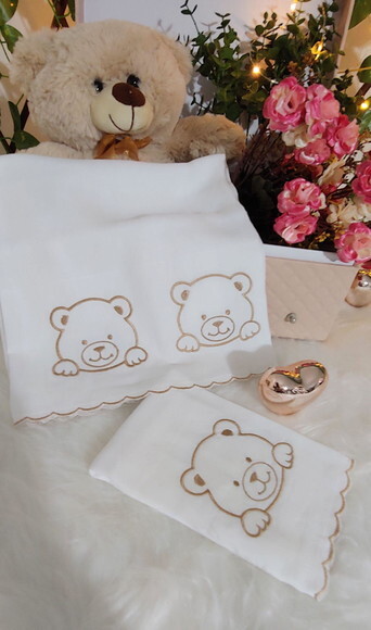 Fralda Bordada Personalizada para Bebê - Kit 2unids