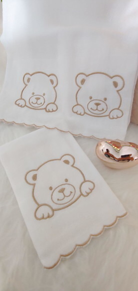 Fralda Bordada Personalizada para Bebê - Kit 2unids