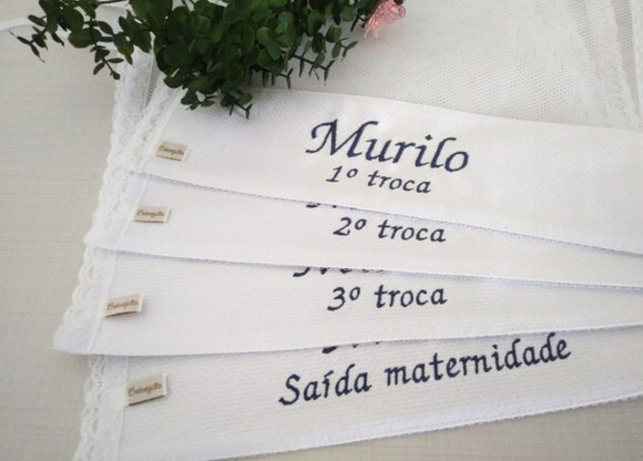 Kit 4 Saquinhos Maternidade com Nome do Bebê Personalizado