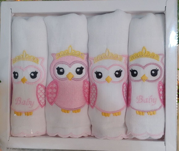 Kit com 4 Fraldas de Boca Personalizado