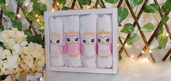 Kit com 4 Fraldas de Boca Personalizado