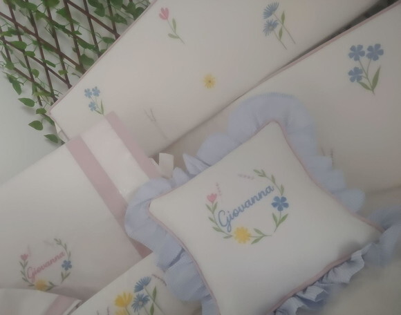 Kit Berço Personalizado Luxo - 9 Peças Padrão Americano
