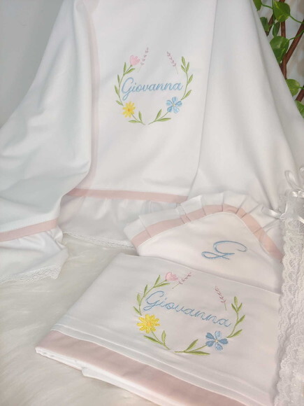 Kit Maternidade Bebê Luxo Personalizado 100% Algodão