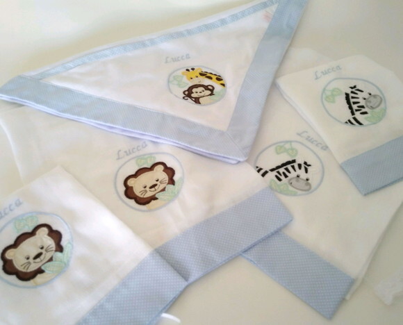 Kit Maternidade Personalizado 100% Algodão - Enxoval Bebê