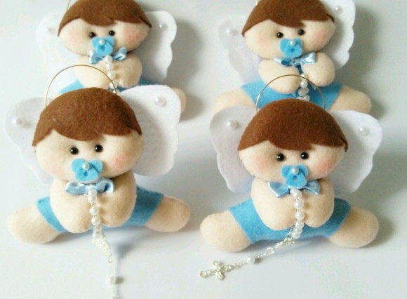 Lembrancinha Maternidade Personalizada - 12 Anjinhos em Felt