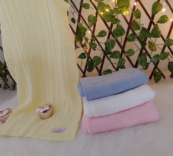 Manta Bebê em Tricot Saída Maternidade