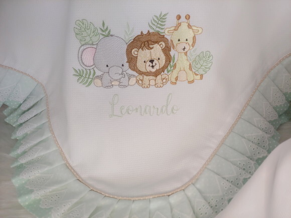 Manta em Piquet Personalizada - Tema Safari