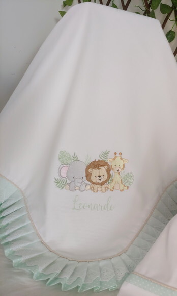 Manta em Piquet Personalizada - Tema Safari