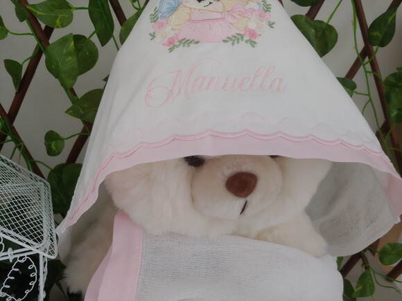 Toalha Fralda com Capuz Personalizada 100% Algodão