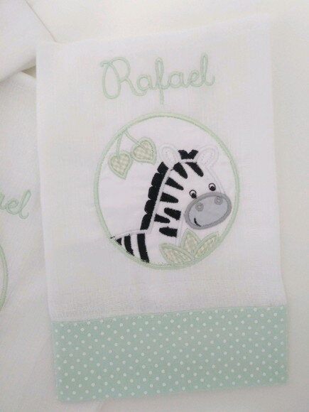 Kit 3 Fraldas Bordada - Enxoval de Bebê