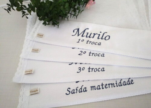 Kit 4 Saquinhos Maternidade com Nome do Bebê Personalizado