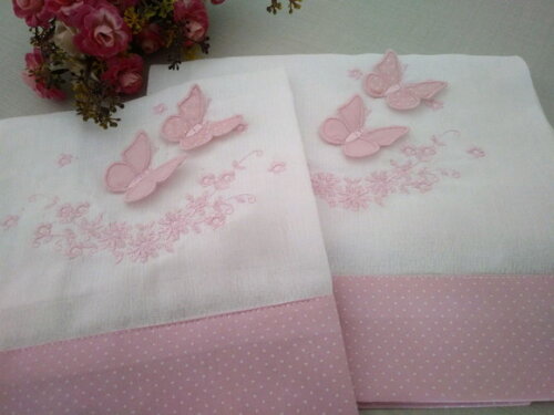 Kit Fralda Bordada Personalizada para Bebê - Kit 2unids