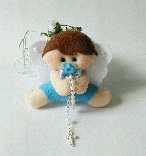 Lembrancinha Maternidade Personalizada - 12 Anjinhos em Felt