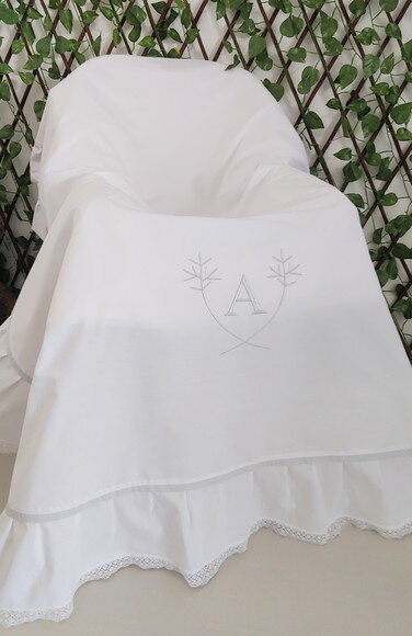 Manta Berço Maternidade Bebê - Personalizada com Bordado