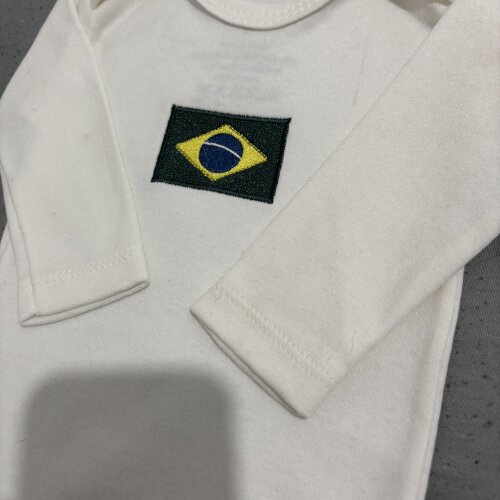 Body do Brasil para bebê 100% algodão bordado