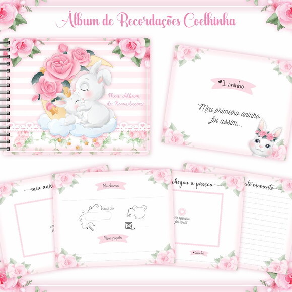 Álbum Recordações Bebê Coelhinha - Arquivo Digital #255