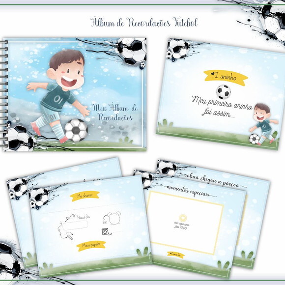 Álbum Recordações Bebê Futebol - Arquivo Digital 244