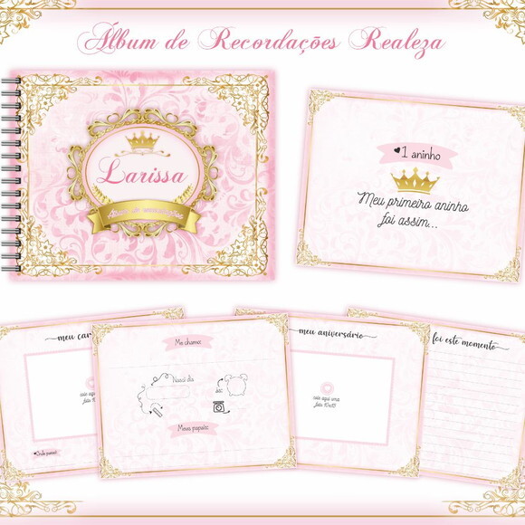 Álbum Recordações Bebê Realeza Menina- Arquivo Digital #260