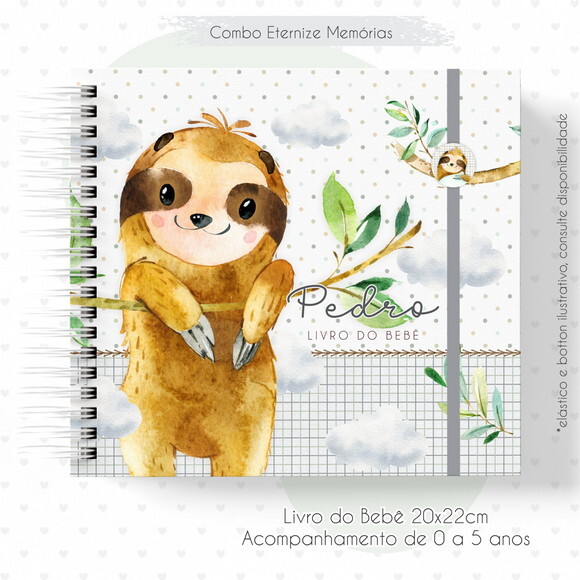 Arquivo Caderneta e Livro do Bebê Bicho Preguiça #4320