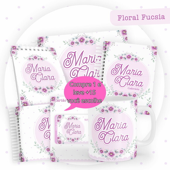 Arquivo Caderneta e Livro do Bebe Floral Fucsia #3856