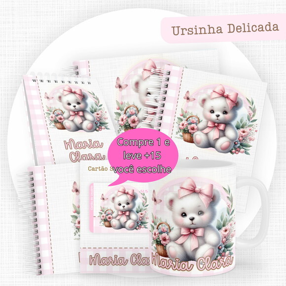 Arquivo Caderneta e Livro do Bebe Ursinha Delicada #3859