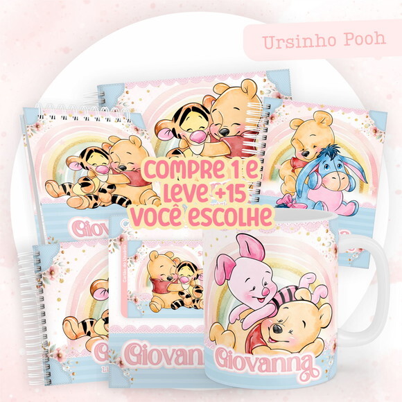 Arquivo Caderneta e Livro do Bebe Ursinho Pooh #3858
