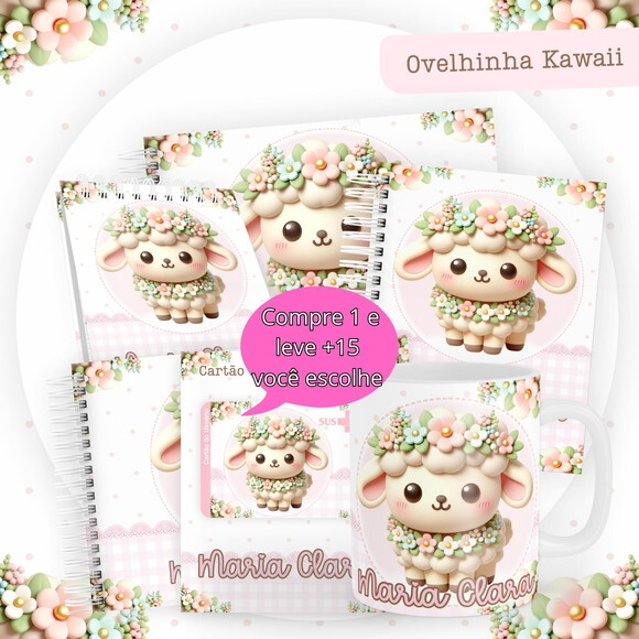 Arquivo Caderneta Ovelhinha Kawaii #4107