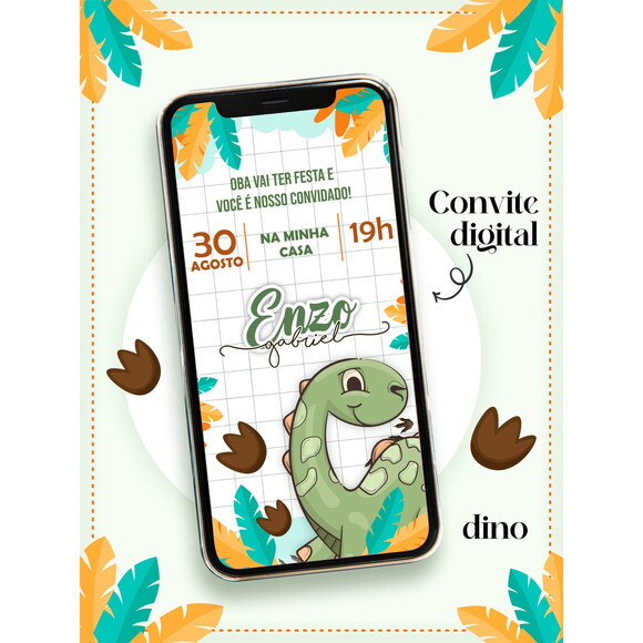 Arquivo Convite Digital Dino #1323