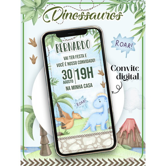 Arquivo Convite Digital Dino #1329