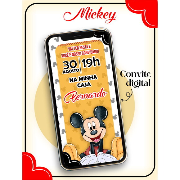 Arquivo Convite Digital Mickey #1327