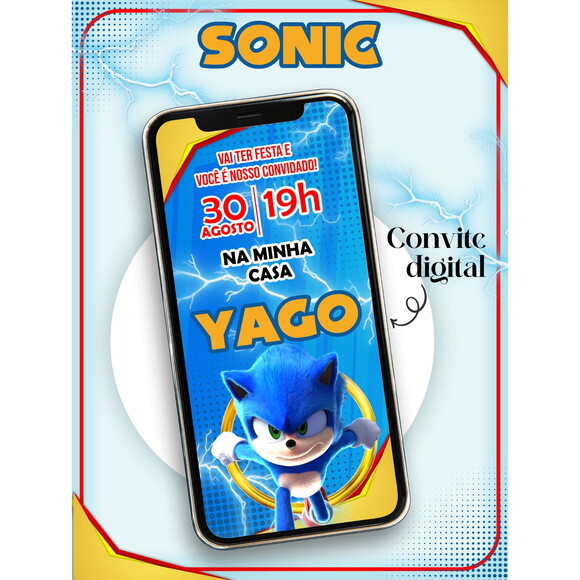 Arquivo Convite Digital Sonic #1332
