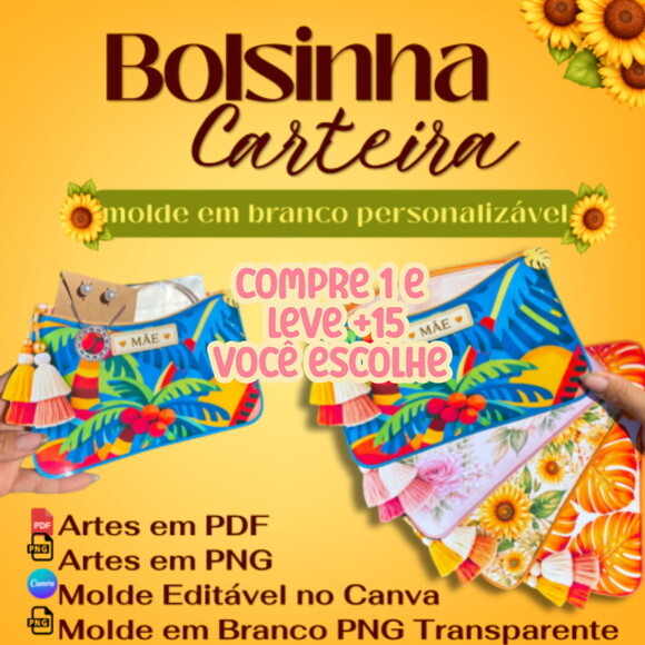 Arquivo de Corte Bolsinha Carteira Dia das Mães 2026 #7752