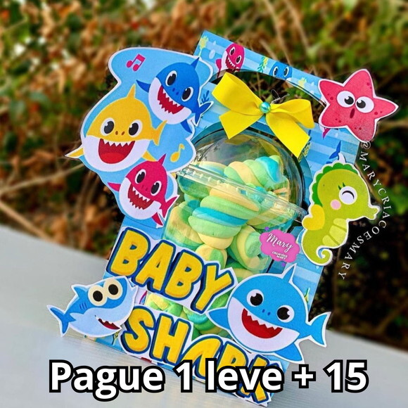 Arquivo de Corte Caixa Copo Bolha Baby Shark #3161