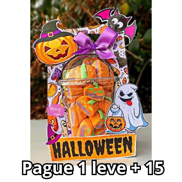 Arquivo de Corte Caixa Copo Bolha Hallowen #3165