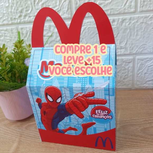 Arquivo de Corte Caixa Mc Lanche Feliz Homem Aranha #7584