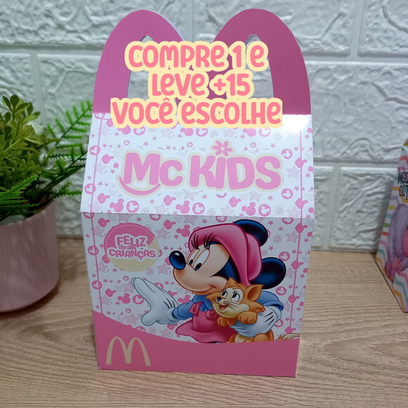 Arquivo de Corte Caixa Mc Lanche Feliz Minnie Rosa #7587